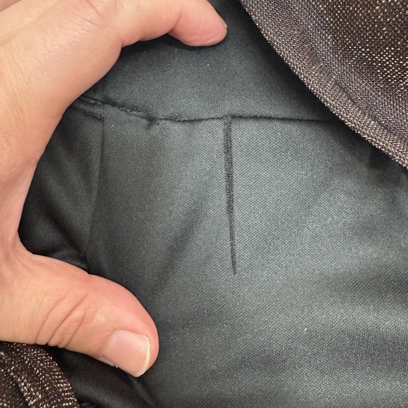 90’s Vintage Blondie nites black and bronze . Mini Dress with Lace Details - Picture 6 of 10